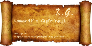 Kamarás Gyöngyi névjegykártya